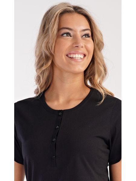 Dámská noční košile s krátkým rukávem Karin - černá