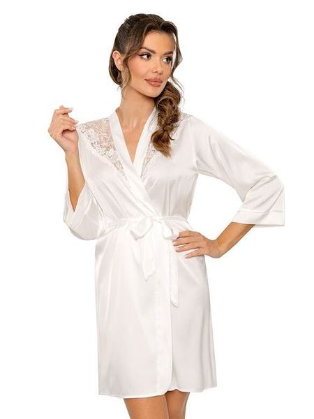 Saténový župan Mari ecru