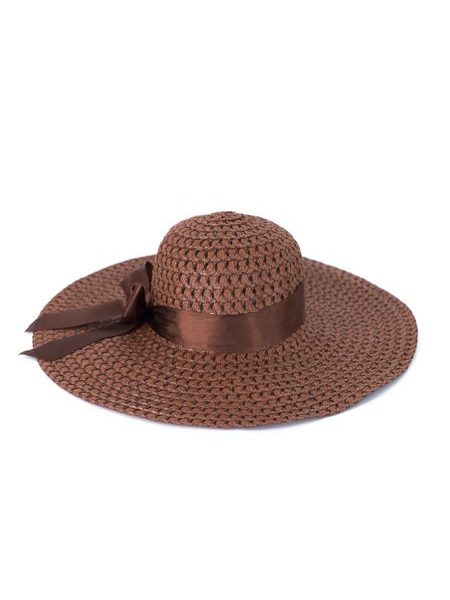 Klobouk s hnědou mašlí