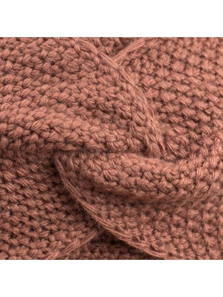 Podzimní pletená čelenka modrá