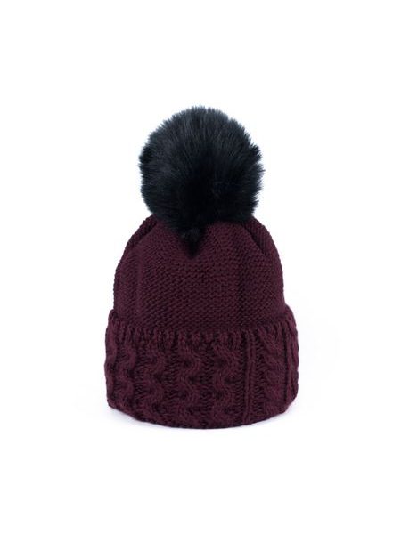 Zimní čepice s bambulí, růžová