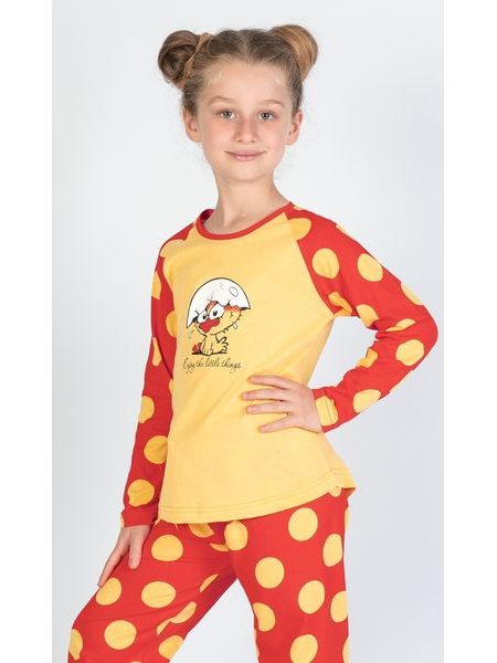 Dětské pyžamo dlouhé Kuře - žlutá