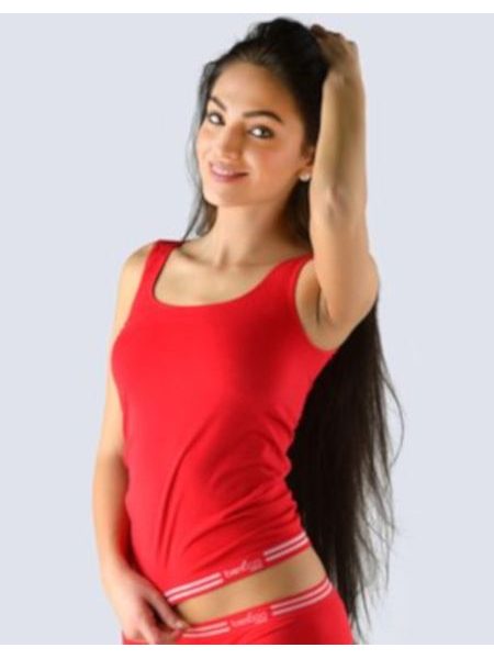 Dámské tílko, širší ramínka, bezešvé Bamboo 08020P - třešňová bílá