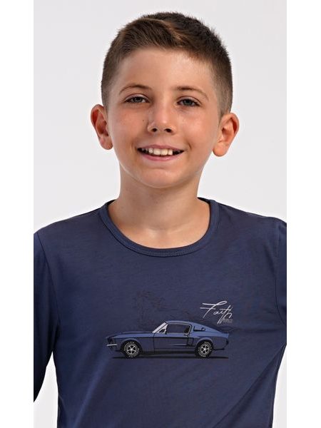 Dětské pyžamo dlouhé Speed - tmavě šedá