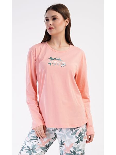 Dámské pyžamo dlouhé Melinda - lososová