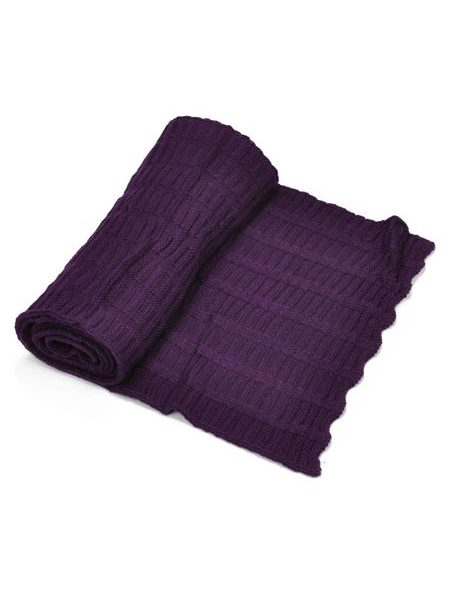 Dámský dlouhý teplý šál na zimu tmavě fialový