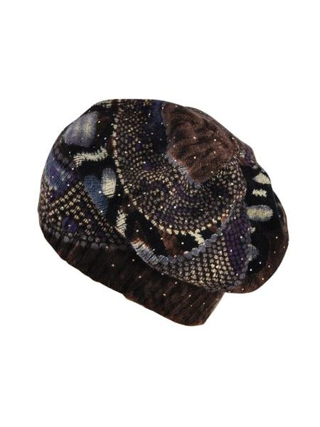 Modro-hnědá baretka se zirkony