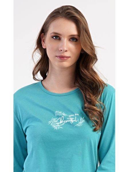 Dámské pyžamo dlouhé Denisa - mátová