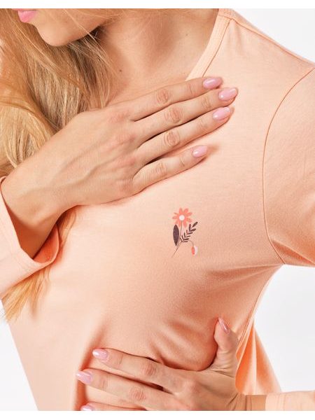 Dámské pyžamo dlouhé dámské, šité, s potiskem 19167 - lichi tělová