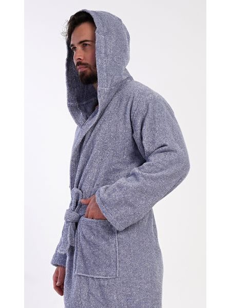 Pánský župan s kapucí Luis - modrá