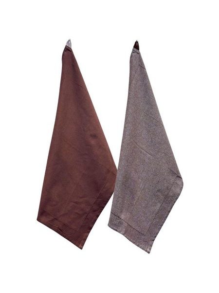 Utěrka, 2 ks, 50x70 cm, čokoládová + režná