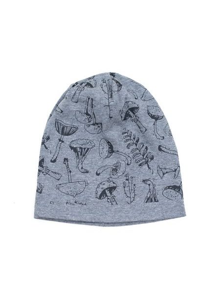 Dětská čepice s houbami modrá