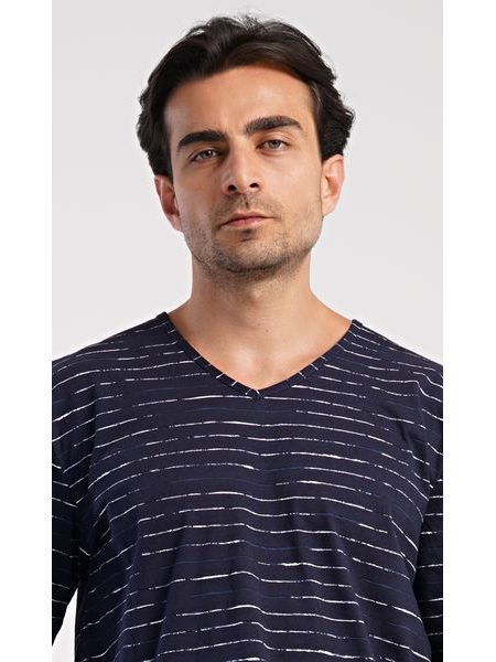 Pánské pyžamo dlouhé Bart - tmavě modrá