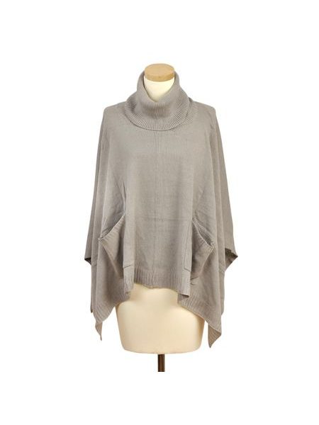 Vlněné pončo hnědé