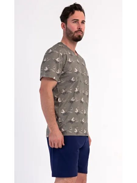 Pánské pyžamo šortky Arny - khaki