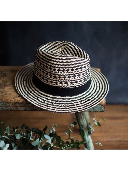 Dámský letní elegantní klobouk - černobílý