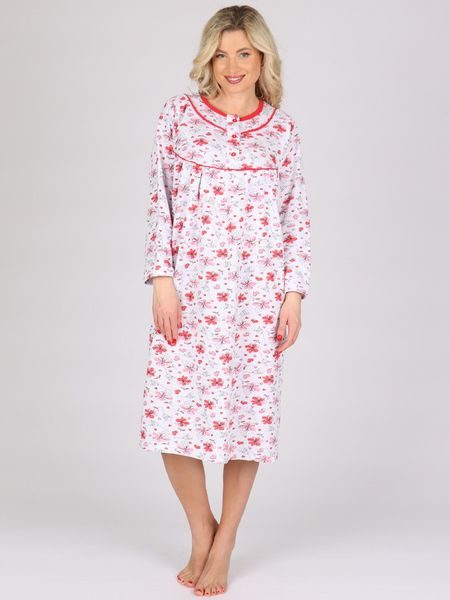 Dámská noční košile KASANDRA červená kytka