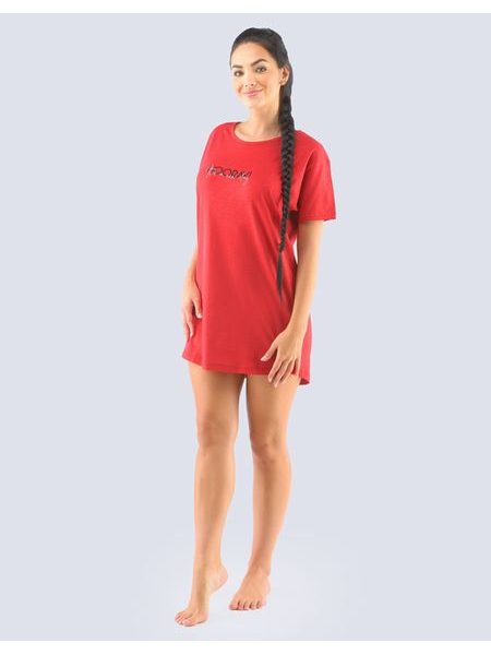 Dámské maxitriko s krátkým rukávem 19118P - červená černá