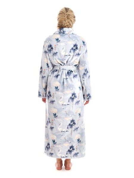 Dámský dlouhý župan s šálovým límcem Yuna Jeřábi