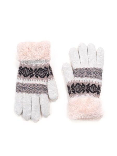 Šedé teplé rukavice se vzorem