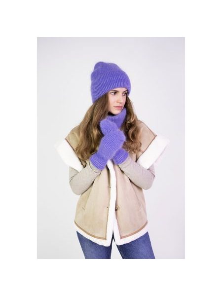 Čepice, nákrčník, palčáky -fialová