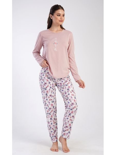 Dámské pyžamo dlouhé Linda - starorůžová