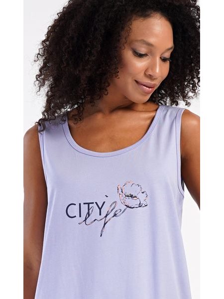 Dámská noční košile na ramínka Agnes - světle fialová