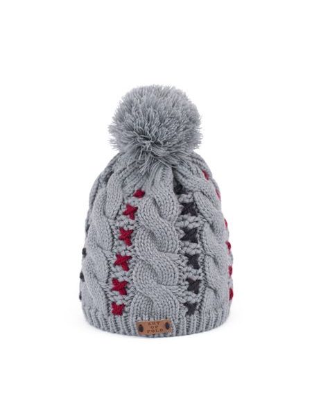 Elegantní šedá čepice s Bambulí