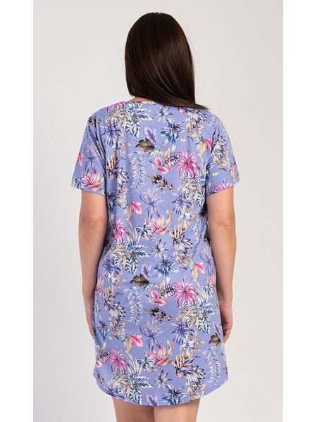 Dámská noční košile s krátkým rukávem Betty - modrošedá