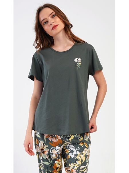 Dámské pyžamo kapri Marie - khaki