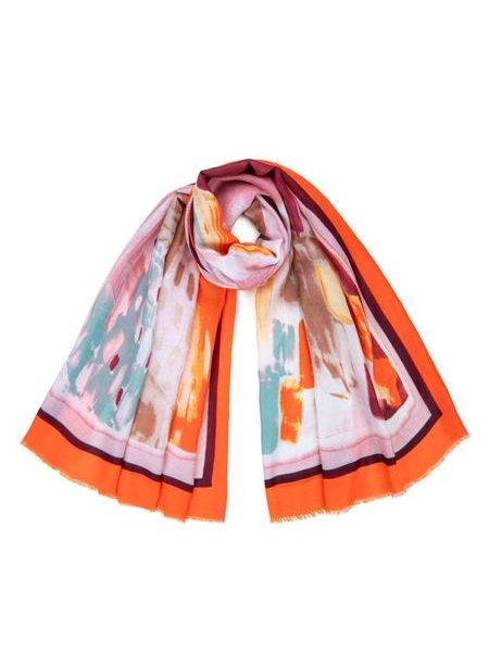 Abstraktní šátek - oranžová