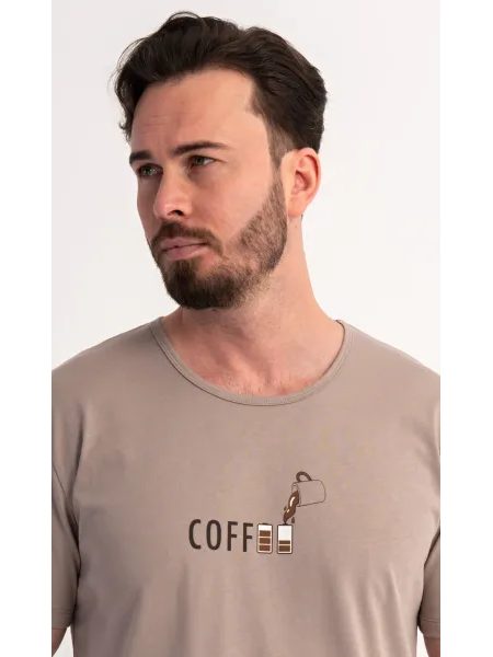 Pánské pyžamo šortky Coffee - béžová