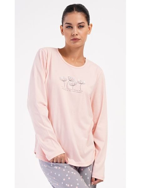 Dámské pyžamo dlouhé Petra - světle lososová