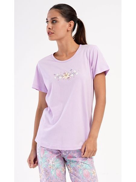 Dámské pyžamo kapri Viola - světle fialová