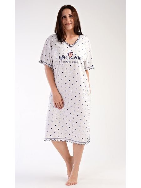 Dámská noční košile s krátkým rukávem Silvie - světle šedá