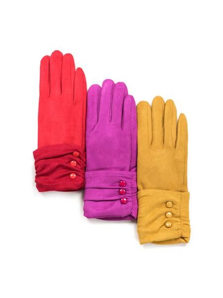 Elegantní rukavice s knoflíčky zelené