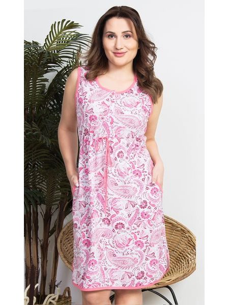 Dámské domácí šaty na ramínka Adélka - lososová