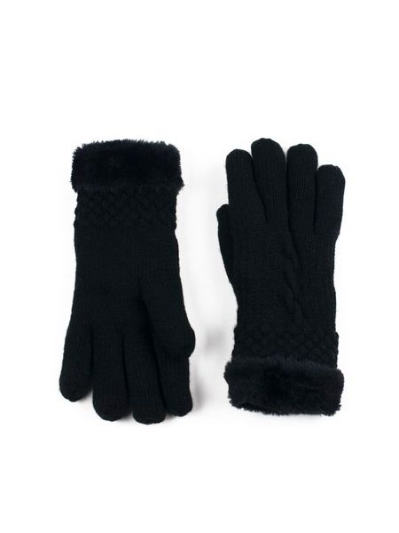 Rukavice s copánky černé