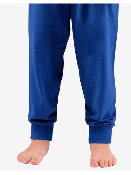 Dětské dlouhé chlapecké pyžamo s pruhovaným tričkem 69005P - lékořice bílá