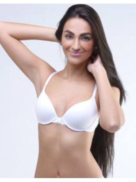 GINA dámské podprsenka push-up, šité, jednobarevné 17000P - bílá