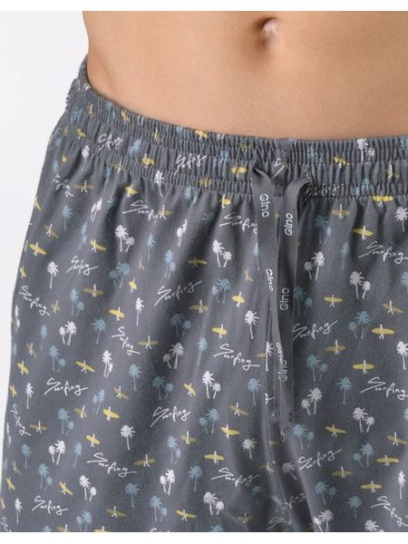 Pánské pyžamo krátké, šité, s potiskem 79190 - sv. šedá tm. šedá