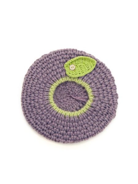 Dívčí baret s kvítkem fialkový