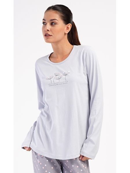 Dámské pyžamo dlouhé Petra - šedá