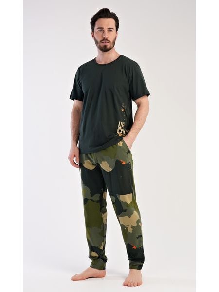 Pánské pyžamo dlouhé Army - černá