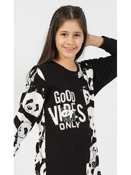 Dětský overal Good vibes only - černá