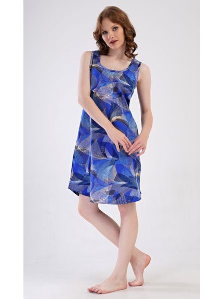 Dámská noční košile na ramínka Eliza - modrá