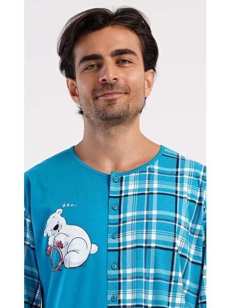 Pánský overal Méďa Ospalec - tyrkysová