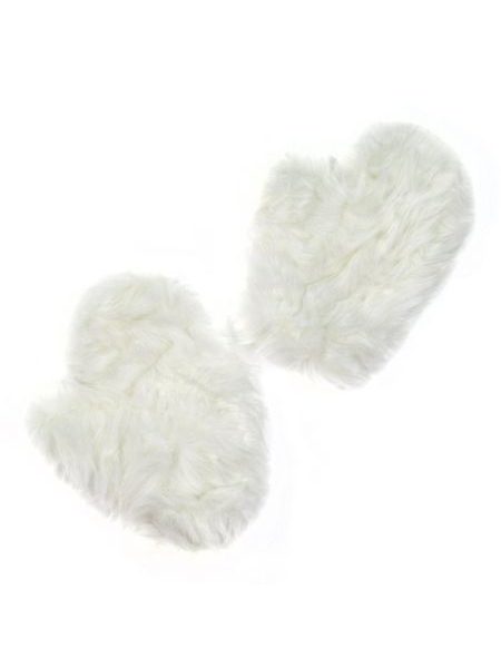 Kožíškové rukavičky bílé