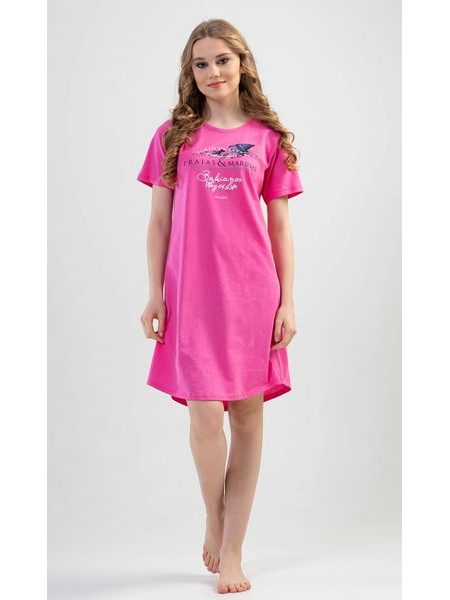 Dámská noční košile s krátkým rukávem Moře - tyrkysová