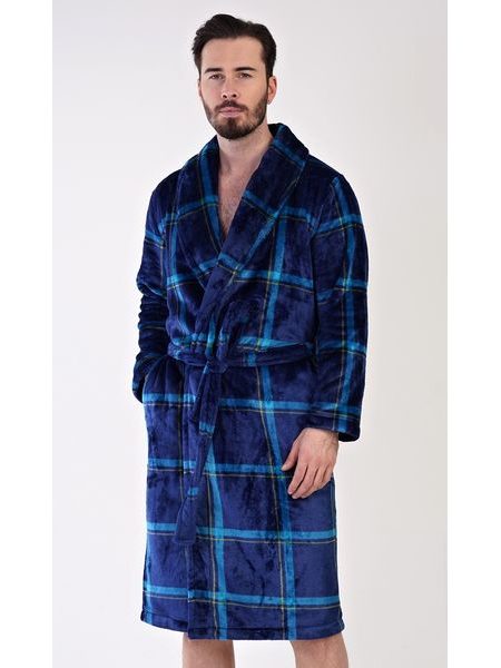 Pánský župan se šálovým límcem Richard - tmavě modrá